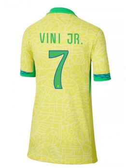 Brazil Vinicius Junior #7 Zenski Domaci Dres Copa America 2024 Kratak Rukavima